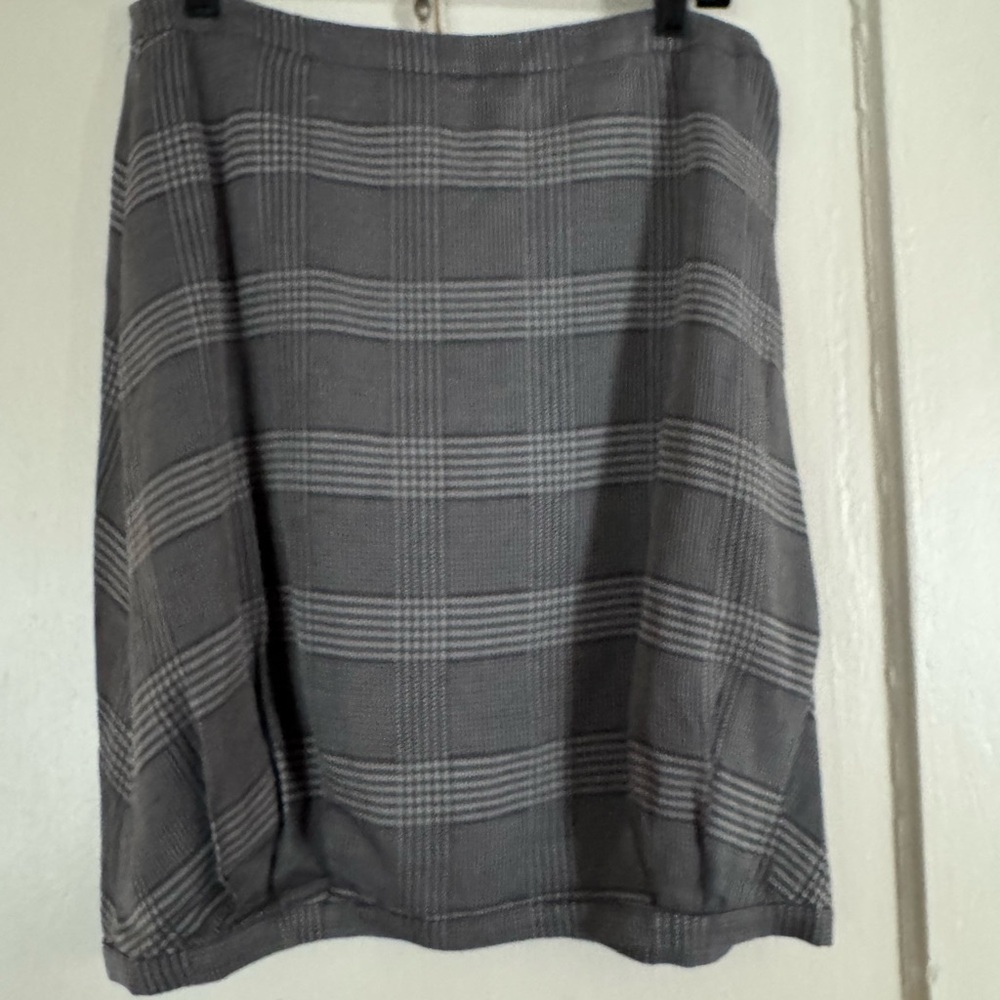 Armani Collezioni silk Charcoal Plaid Balloon Skirt